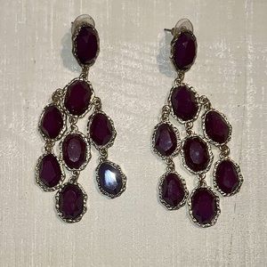 Dark purple dangly earrings